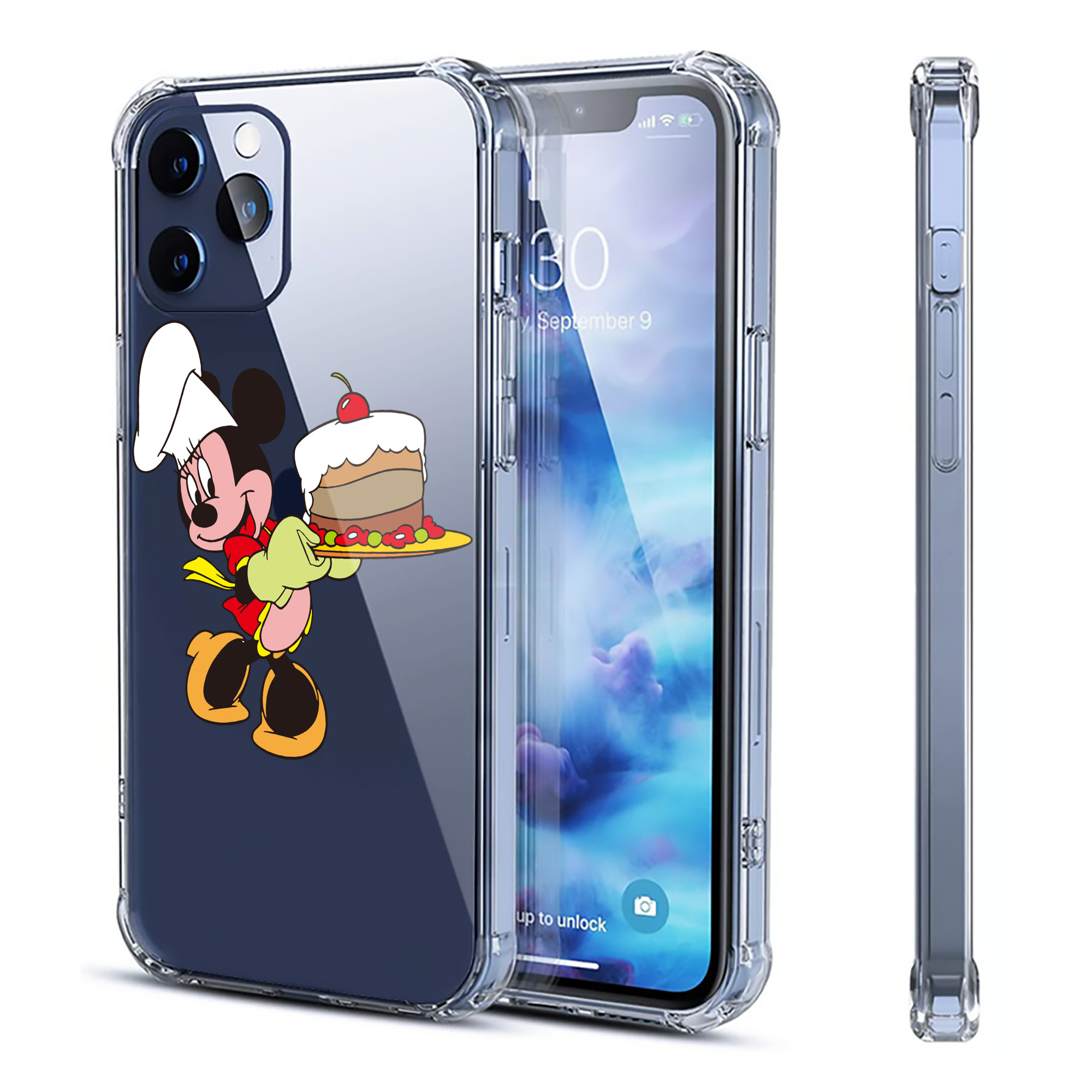 （画像用） ミッキーマウス Mickey Mouse 【iPhone 12シリーズ対応】透明スマホケース（クリアソフトケース）